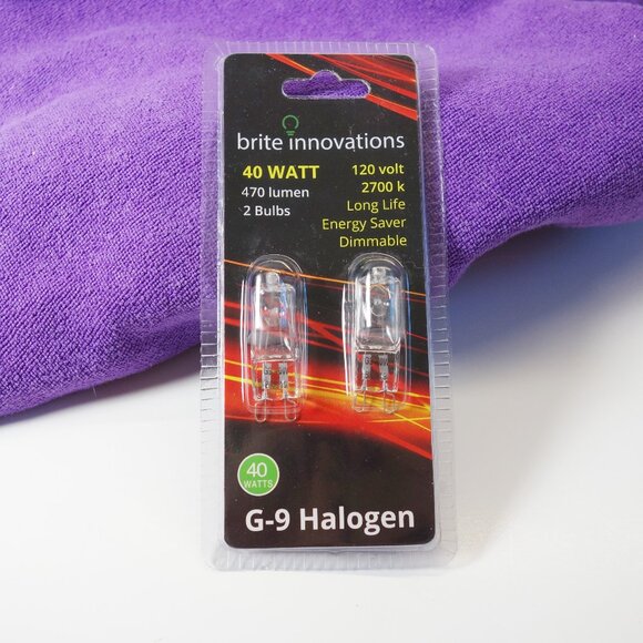 Brite Innovations G9 Halogen Bulb, 40 Watt 2 Pack – Energy Saving - Dimmable - Picture 1 of 4